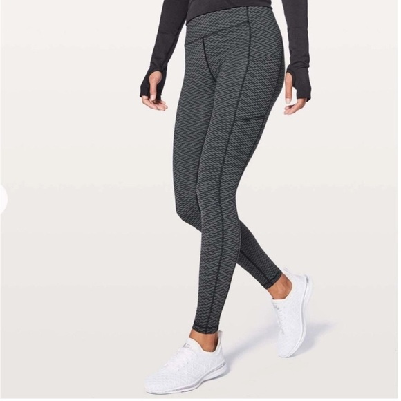 lululemon athletica Pants - Lululemon Speed Up Tight 28" Score Jacquard Black Luna Size 4